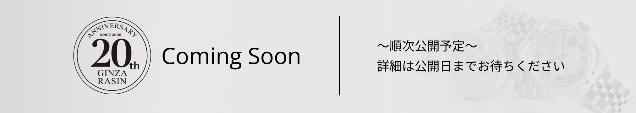 纪念GINZA RASIN 20周年Coming Soon 1