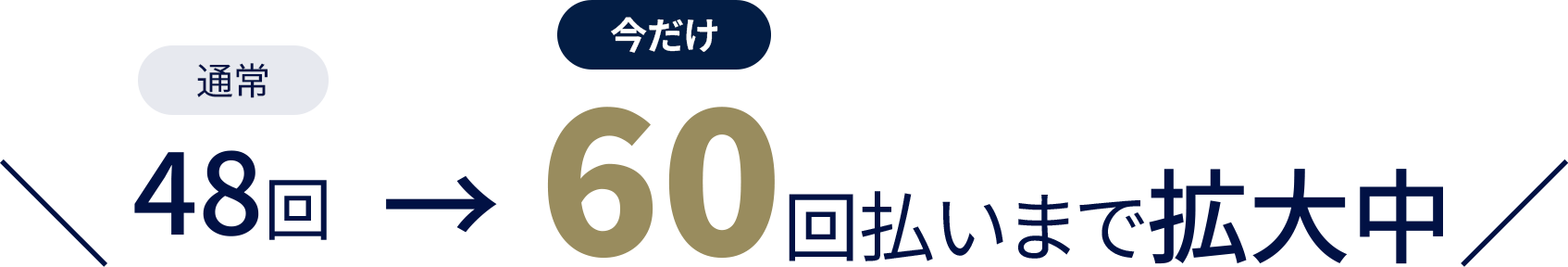 从通常的48次增加到现在的60次付款