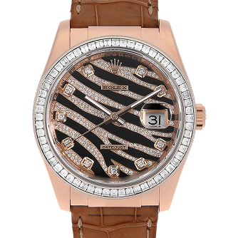 劳力士日志型36 Bezel Diamond 10P 钻石 116185BBR Zebra