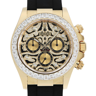 劳力士Cosmograph迪通拿Bezel Diamond 8P Diamond 116588TBR 黑色漆面 Pavé 钻石
